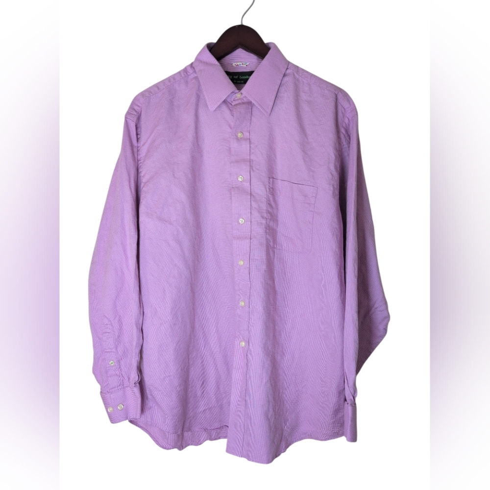 City of London Shirt Men's XL Pink Button UP Casual Cotton Long Sleeve‎